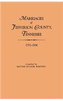 Marriages of Jefferson County, Tennessee, 1792-1836