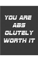 You Are Abs: Gym notebook. 8.5 x 11 size 124 Lined Pages exercise gym journal men women. 2019 Fitness exercise journal.