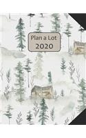 Plan a Lot 2020: Wilde Pines Watercolor Cover, 4 Months at a glance, Months on 2 pages, monthly Project planner, Weekly with tracking habits, to-do listings and big 