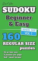 David Karn Sudoku - Beginner & Easy Vol 1: 160 Puzzles, Travel Size, Regular Print, 24 pt font size, 2 puzzles per page