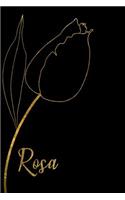 Rosa: Personalized Writing Journal for Women - Elegant Black and Gold