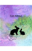 Easter Sketchbook: Sketchbook & Sticker Book Activity Book for Kids - Young Artists Large Notebook