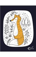 Notebook by dim ple: Winter fox cover and Lined pages, Extra large (8.5 x 11) inches, 110 pages, White paper(1 Winter Fox Notebook)