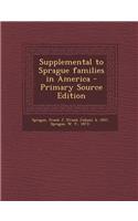 Supplemental to Sprague Families in America