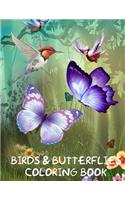 Birds and Butterflies Coloring Book: A Lovely Coloring Book on Birds & Butterflies. This A4 50 Page Book Comprises of 25 Images of Butterflies and 25 Images of Birds. Great for Kids Aged 3+. So What You Waiting for Kids Go Grab Them Pencils and Sta