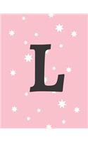 Letter L Notebook: Alphabet Letter Notebook/ Journal/ Notepad/ Diary For Girls, Teens, Adults and Kids - 100 Black Lined Pages With Margins - 8.5 x 11 Inches - A4