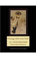 Vintage Girl with Doll: J.C. Leyendecker Cross Stitch Pattern