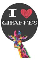 I Heart Giraffes: A Cute Giraffe Lovers Journal / Notebook / Diary Perfect for Birthday Present or Christmas Gift Great for kids, Teens or Students(6x9 - 110 Blank Li