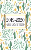 2019-2020 planner cacti: Cacti Diary Agenda Calendar Schedule Organizer - Sept 2019 through December 2020