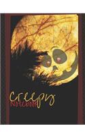 Creepy Notebook: Composition Book with Halloween Theme, Notes for School, Journal Gift for Diary Creative Writing (volume 1)