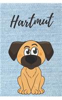 Hartmut Hund Notizbuch / Notizheft / Malbuch / Kritzelbuch / Tagebuch / Journal / DIN A5 / Geschenke: individuelles personalisiertes blanko Jungen & Männer Namen Notizbuch, ... Weihnachts & Geburtstags Geschenk für Männer.