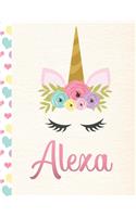 Alexa: 2020. Personalized Weekly Unicorn Planner For Girls. 8.5x11 Week Per Page 2020 Planner/Diary With Pink Name