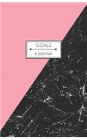 Goals: Daily Goal Setting Journal for Productivity and List Accomplishment Pink and Black Marble