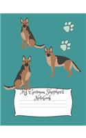 My German Shepherd Notebook: Cute Dog Breed Composition Notebook Wide Ruled Lined Paper