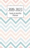 2019-2023 Yearly and Monthly Planner: 5 Year Planner Monthly and Yearly Schedule Organizer, 60 Months Calendar with Checklist Box, Year Tracker