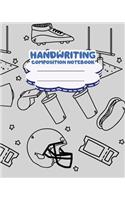 Handwriting primary composition notebook, 8 x 10 inch 200 page, American football drawing