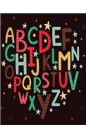 A-Z: ABC Sketchbook Blank pages, Extra large (8.5 x 11) inches, 110 pages, White paper, Sketch, Draw and Paint
