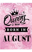 Queens are Born in August: Pink Marble Journal, Memory Book Birthday Present For Her, Keepsake, Diary, Beautifully lined pages Notebook - Gifts for Women