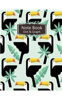 Notebook Dot&Graph: Graphic Hornbill Of The Light Blue Book Cover Notebook Journal Diary, 110 pages, DOTGrid 55pages&GRAPH 55pages 8.5" x 11"(2 Graphic Flowers Notebook)