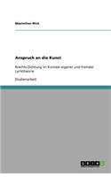 Anspruch an die Kunst