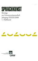 Sprachkunst. Beitrage Zur Literaturwissenschaft / Sprachkunst Jarhgang 39/2008 1. Halbband