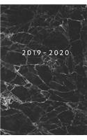 2019 - 2020: Weekly Planner Starting July 2019 - Dec 2020 6 x 9 Dated Agenda Appointment Calendar 18 Month Organizer Book Soft-Cover Marble Black