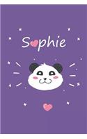 Sophie: Ein Individuelles Panda Notizbuch Mit Dem Namen Sophie Und Ganzen 100 Linierten Seiten Im Tollen 6x9 Zoll Format (Ca. Din A5). Optimal ALS Schreibhe