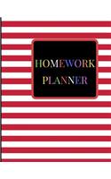 Homework Planner: A Cute Red 2019-2020 Student Academic Undated Daily, Weekly College, High, Middle School, Kindergarten, Elementary Calendar Assignment Organizer, Tr