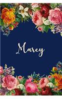 Marcy: Marcy Personalized Name Floral Design Matte Soft Cover Notebook Journal to Write In. 120 Blank Lined Pages