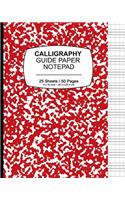 Calligraphy Guide Paper Notepad: School Marble Red, Calligraphy Guide Book For Lettering and Design Drawing Practice