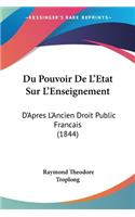 Du Pouvoir De L'Etat Sur L'Enseignement