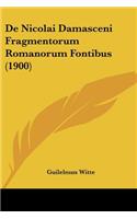 De Nicolai Damasceni Fragmentorum Romanorum Fontibus (1900)