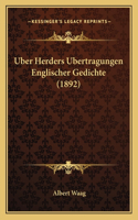 Uber Herders Ubertragungen Englischer Gedichte (1892)