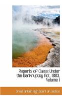 Reports of Cases Under the Bankruptcy ACT, 1883, Volume I