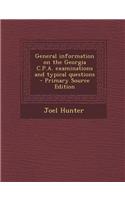 General Information on the Georgia C.P.A. Examinations and Typical Questions