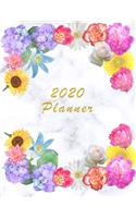 2020 Planner: Daily Weekly and Monthly Planner - January 2020 to December 2020 - Organizer & Diary - To do list - Notes - Month's Focus - Elegant White Marble and