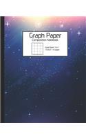 Graph Paper Composition Notebook: Quad Ruled 5 Squares to 1 Inch Grid Paper Science & Math Graphing Notebook 5x5 7.5 x 9.25" Space Cosmos and Stars