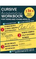 Cursive Handwriting Workbook For Teens And Young Adults