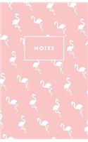 Notes: Blush Pink Flamingo Tropical Palm Beach Paperback Journal / Diary / Notebook with 100 Lined, Cream-colored Pages for Writing Notes and Hand-Painted 