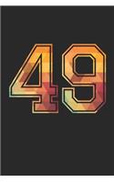 Blank Lined Journal, Notebook, Diary, Planner - 49 Lucky Number Sports Team No. 49 Age Year 1949 - 49th Birthday Gift For 49 Years Old Men and Women