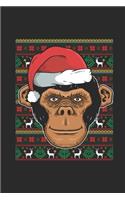 Ugly Christmas - Monkey: Blank Lined Notebook / Journal (6 X 9) - Christmas Gift for Kids, Teens, Mom And Dad