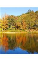 Autumn School Composition Book Fall Lake Foliage Reflection 130 Pages