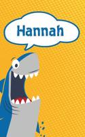 Hannah: Personalized Shark Draw and Write Diary Journal Notebook Featuring 120 Pages 6x9