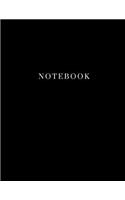 Notebook: Unlined Notebook - Large Blank Journal (8.5 x 11 inches) - 100 pages, Smooth Matte Black Cover