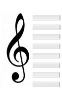 Blank Music Sheet Notebook 8.5 x 11 120 pages