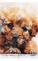 Painted Adorable Little Puppy Dog Journal: 150 page lined notebook/diary