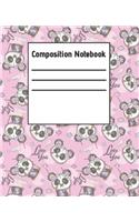 Composition Notebook: Panda Blank College Ruled Paper Notebook for Girls and Students