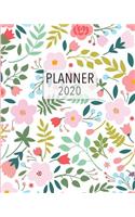 Planner 2020: 2020 Weekly Planner. Monthly Calendars, Daily Schedule, Important Dates, Mood Tracker, Goals and Thoughts All in One! Beautiful Spring Flower Cover.