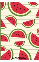 Notebook: Watermelon Fruity Notebook/ Journal / Diary / Composition Book 120 lined pages for Note Taking, Notes, etc