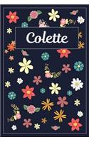 Colette: Lined Writing Notebook with Personalized Name 120 Pages 6x9 Flowers